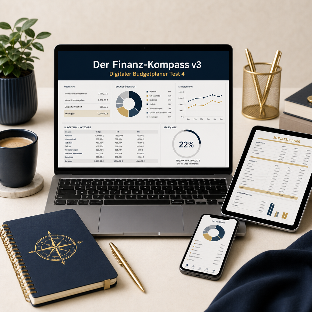 Der Finanz-Kompass v3: Digitaler Budgetplaner Test 4 Der Finanz-Kompass v3: Digitaler Budgetplaner Test 4