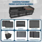 Faltbare Kofferraum-Aufbewahrungsbox mit herausnehmbarem Trenner – wasserabweisender Organizer – Bild 5