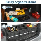 Faltbare Kofferraum-Aufbewahrungsbox mit herausnehmbarem Trenner – wasserabweisender Organizer – Bild 3