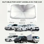 Auto-Sonnenschutz für die Frontscheibe – faltbarer UV-Schutz, silberbeschichtet – Bild 3